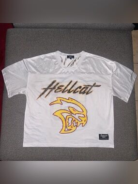 Rare Reason x Dodge Hellcat White Football Jersey XL
